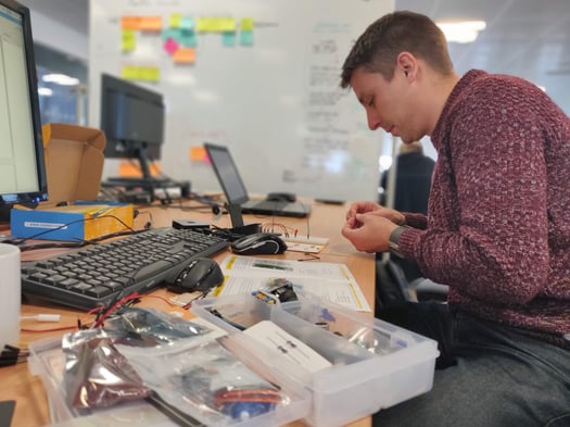 Ryan building the Raspberry Pi